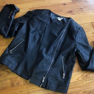 Faux Leather Motto jacket Med Black New w/o tags